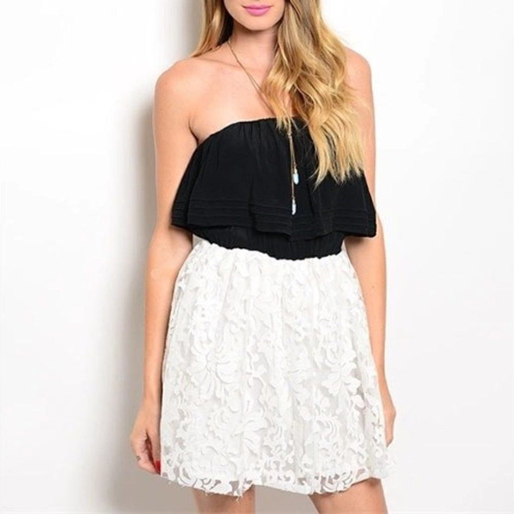 *Clearance* Mustard Seed Strapless Lace Dress